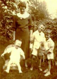 Alice (Yost) Diederich with sons Bill, Joe, James